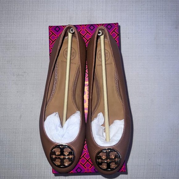 Royal Tan/Gold Chelsea Ballet Flat in Tumbled Leather (ONLY USED TWICE) - Picture 6 of 11